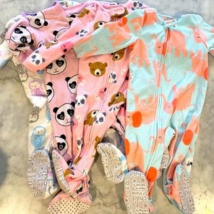 Girl footie pajama bundle 6-9 months